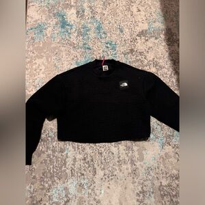 North Face textured cropped sweatshirt, black
